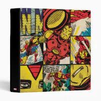 Captain America Retro Comic Book Pattern 3 Ring Binder