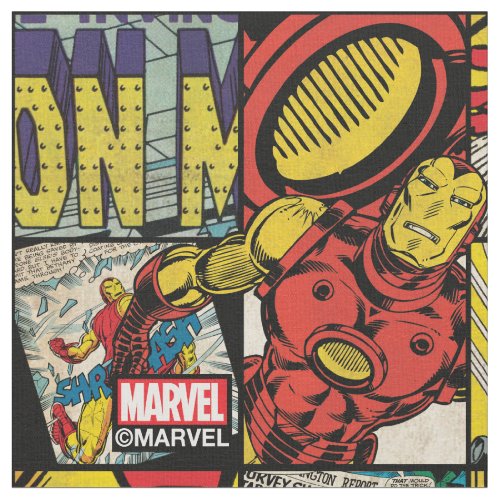 Classic Iron Man Comic Book Pattern Fabric