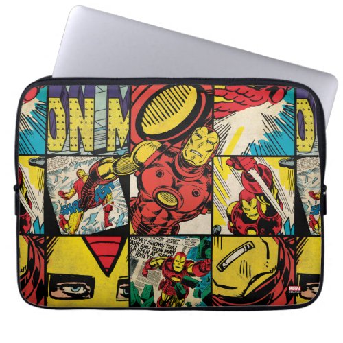 Classic Iron Man Comic Book Pattern Laptop Sleeve