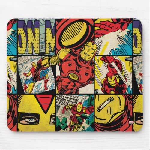 Classic Iron Man Comic Book Pattern Mouse Pad