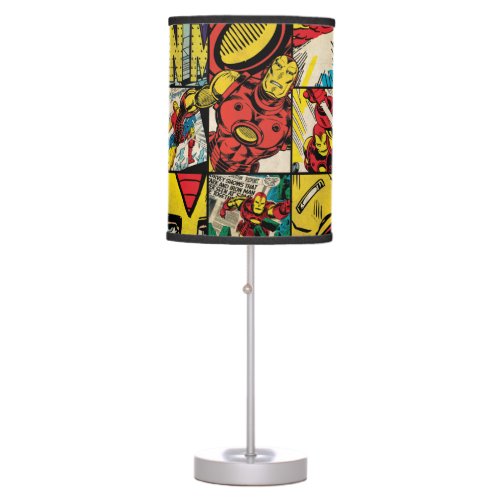 Classic Iron Man Comic Book Pattern Table Lamp