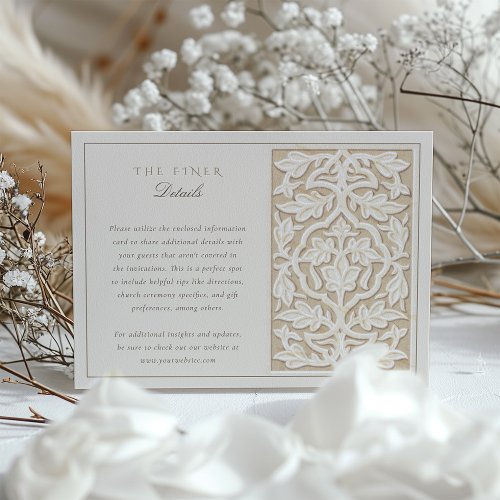 Classic Islamic Floral Wedding Information Card