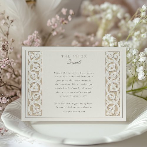 Classic Islamic Floral Wedding Information Card
