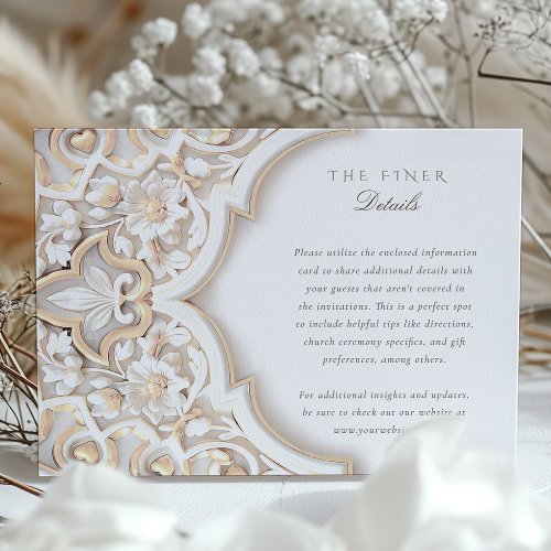 Classic Islamic Floral Wedding Information Card