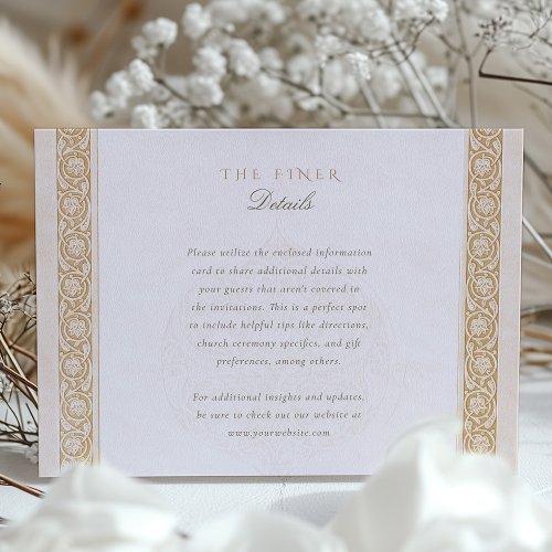 Classic Islamic Floral Wedding Information Card