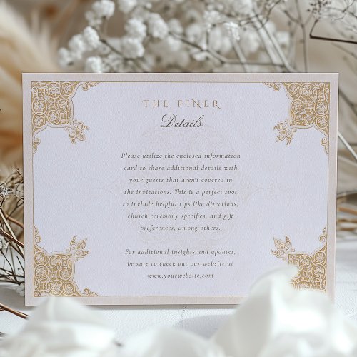 Classic Islamic Floral Wedding Information Card