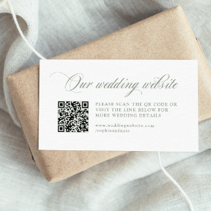 Classic Italian Elegance Wedding Website QR Code Enclosure Card