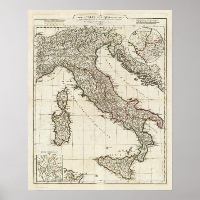 Classic Italian Map Poster (Front)