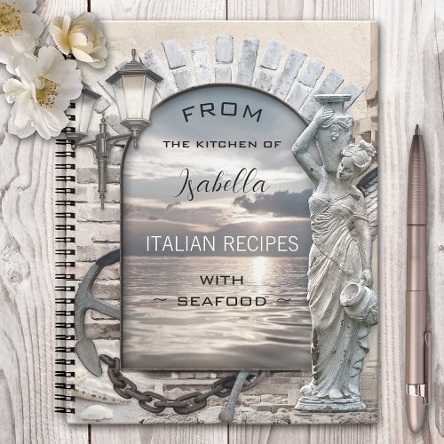 Classic Italian Nautical Seafood Recipe Notebook