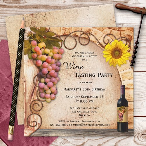 Classic Italian Style Wine Tasting Invitation