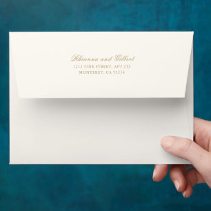 Classic Ivory and Gold Timeless Wedding Envelope