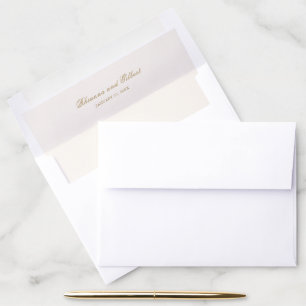Classic Ivory and Gold Timeless Wedding Envelope Liner