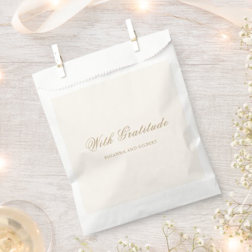 Classic Ivory and Gold Timeless Wedding Favor Bag