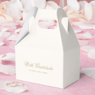 Classic Ivory and Gold Timeless Wedding Favor Boxes