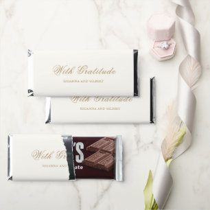 Classic Ivory and Gold Timeless Wedding Hershey Bar Favors