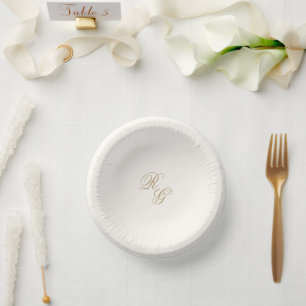 Classic Ivory and Gold Timeless Wedding Paper Bowls