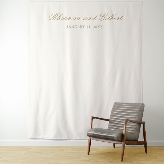 Classic Ivory and Gold Timeless Wedding Tapestry (In Situ)