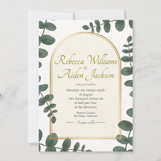 Classic Ivory and Rose Gold Wedding Invitation