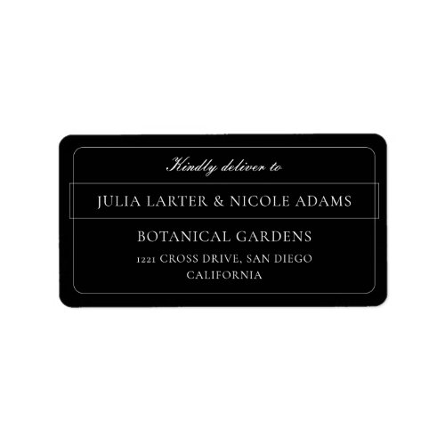 Classic Ivory Black Calligraphy Address Labels