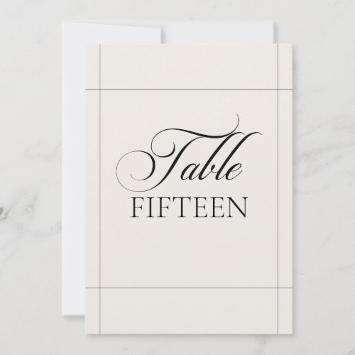 Classic Ivory Black Calligraphy Table Number Sign