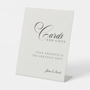 Classic Ivory Black Cards & Gifts Wedding Sign