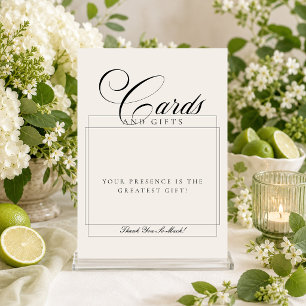 Classic Ivory Black Cards & Gifts Wedding Sign