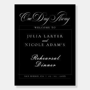 Classic Ivory Black Wedding Rehearsal Dinner Sign