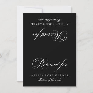 Classic Ivory Black Wedding Reserved Tabletop Sign Invitation