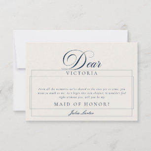 Classic Ivory Blue Maid of Honor Bridesmaid Cards