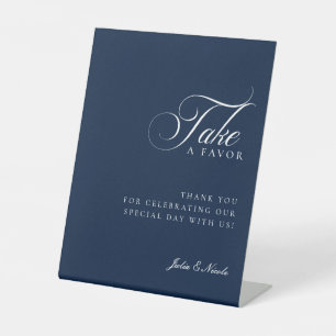 Classic Ivory Blue Take A Favor Wedding Sign
