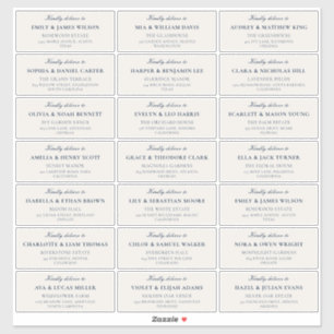 Classic Ivory Blue Wedding Guest Address Labels