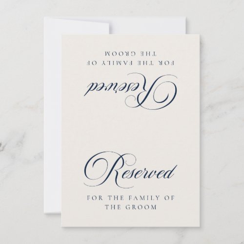 Classic Ivory Blue Wedding Reserved Tabletop Sign Invitation