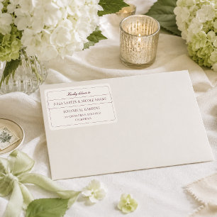 Classic Ivory Brown Calligraphy Address Labels