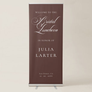 Classic Ivory Brown Calligraphy Bridal Luncheon Retractable Banner