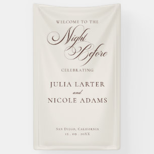 Classic Ivory Brown Wedding The Night Before Banner