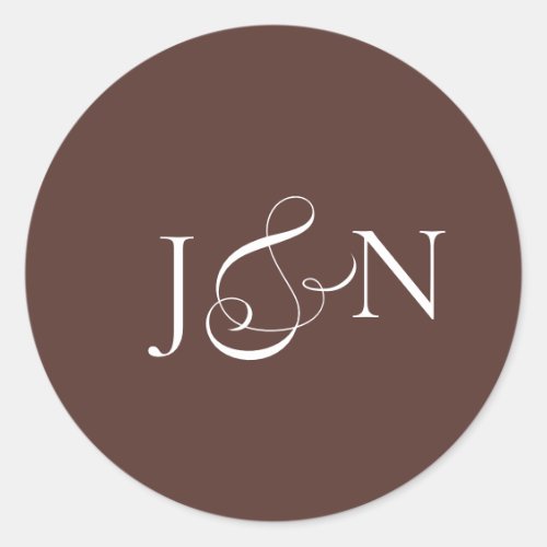 Classic Ivory Burgundy Calligraphy Wedding Round Sticker