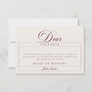 Classic Ivory Burgundy Maid of Honor Cards