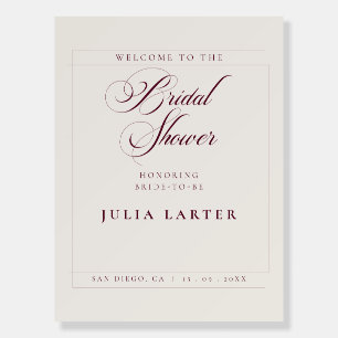 Classic Ivory Burgundy Wedding Bridal Shower Foam Board