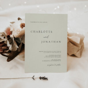 Classic Ivory Elegant Calligraphy Wedding Invitation