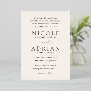 Classic Ivory Elegant Wedding Foil Invitation