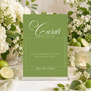 Classic Ivory Green Cards & Gifts Wedding Sign