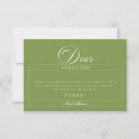 Classic Ivory Green Usher Wedding Proposal Cards