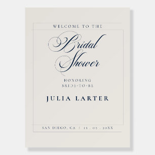 Classic Ivory Navy Blue Wedding Bridal Shower Foam Board