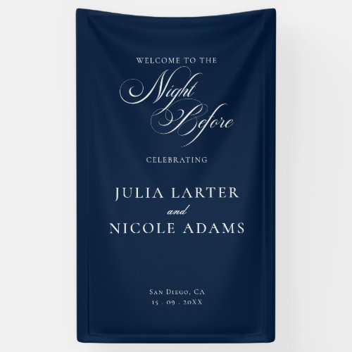 Classic Ivory Navy The Night Before Banner Sign