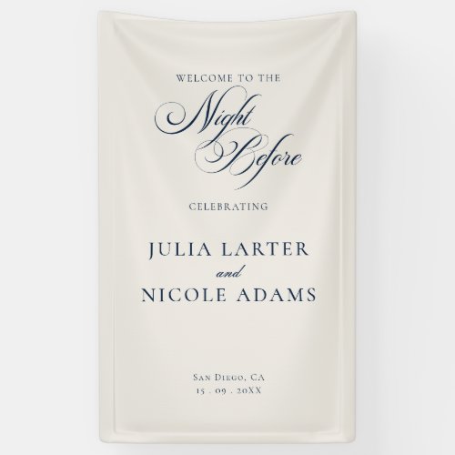 Classic Ivory Navy The Night Before Banner Sign