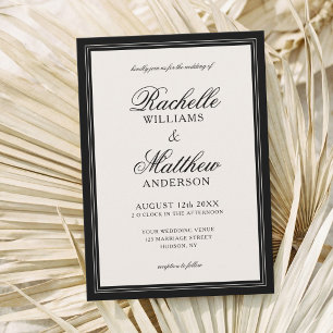 Classic Ivory Old Money Wedding Invitation