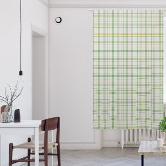 Classic Ivory & Sage Green Plaid Holiday Blackout Curtains