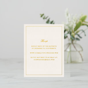 Classic Ivory Timeless Wedding Foil RSVP Card