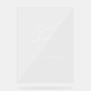 Classic Ivory White Wedding Bridal Luncheon Acrylic Sign