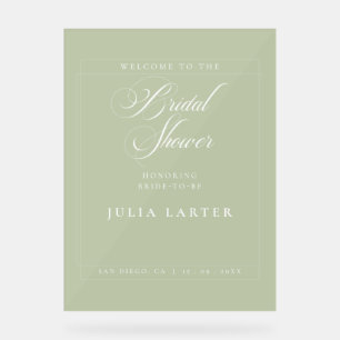 Classic Ivory White Wedding Bridal Shower Acrylic Sign